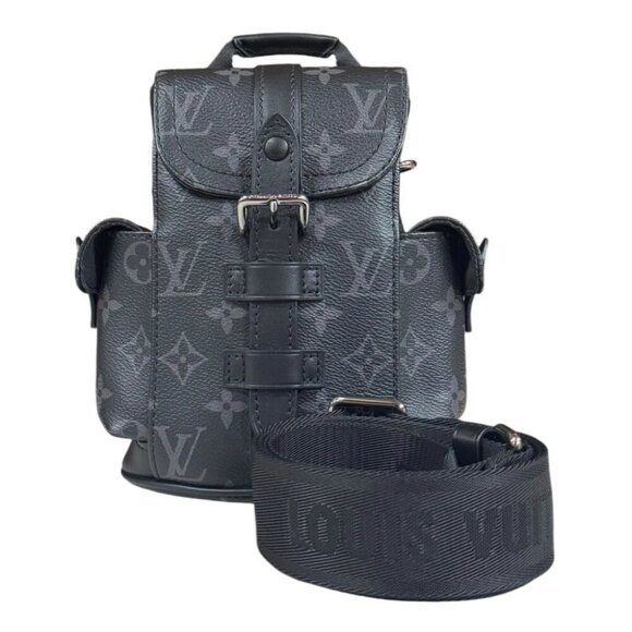 LOUIS VUITTON Shoulder Bag M82769 Monogram Eclipse Nano Christopher used - Picture 1 of 8